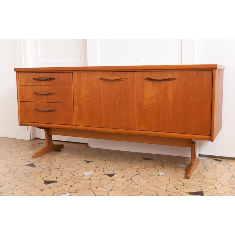 Vintage teak sideboard with sled base by Austinsuite, 1960