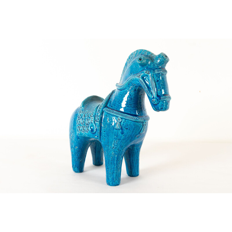 Italian vintage ceramic horse figurine by Aldo Londi for Bitossi, 1960s