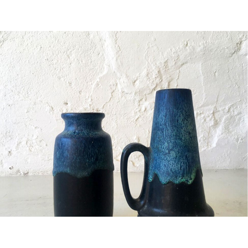 Paire de vases vintage en céramique, 1970