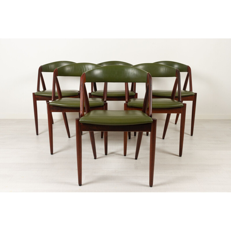 Ensemble de 6 chaises danoises vintage en palissandre par Kai Kristiansen, 1960