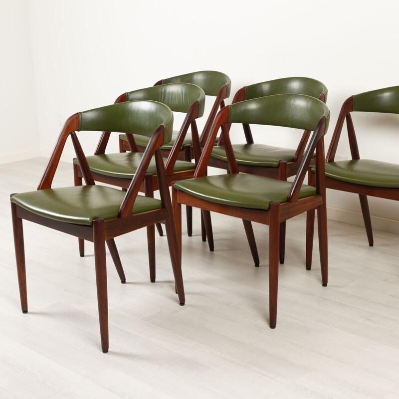 Ensemble de 6 chaises danoises vintage en palissandre par Kai Kristiansen, 1960