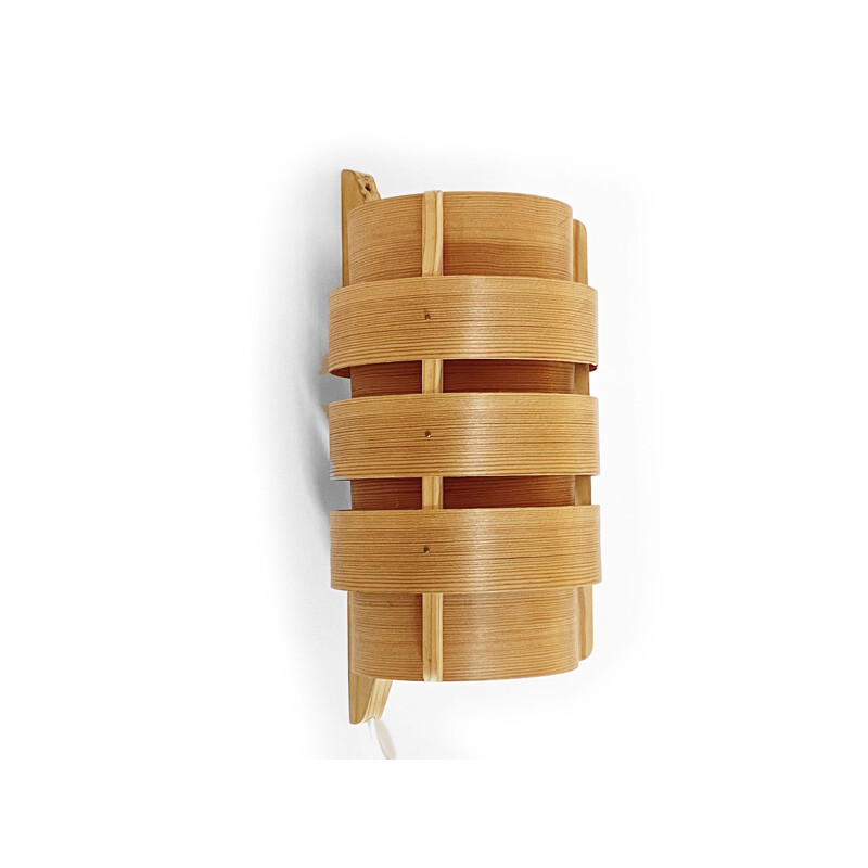 Pine veneer vintage wall lamp V280 by Hans-Agne Jakobsson for Ellysett, Sweden 1960s