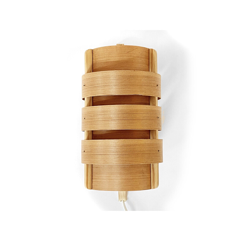 Pine veneer vintage wall lamp V280 by Hans-Agne Jakobsson for Ellysett, Sweden 1960s