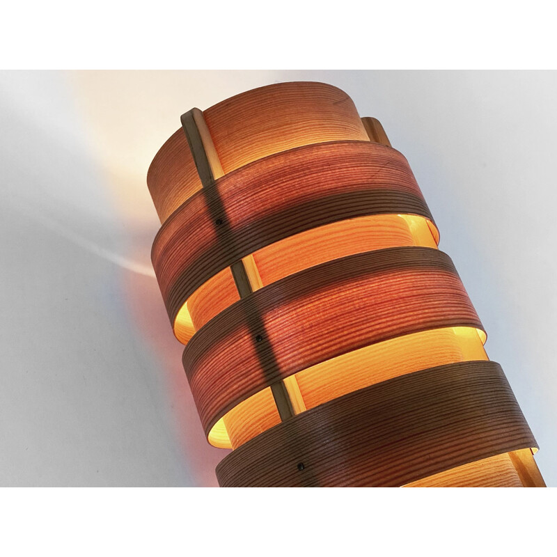 Pine veneer vintage wall lamp V280 by Hans-Agne Jakobsson for Ellysett, Sweden 1960s