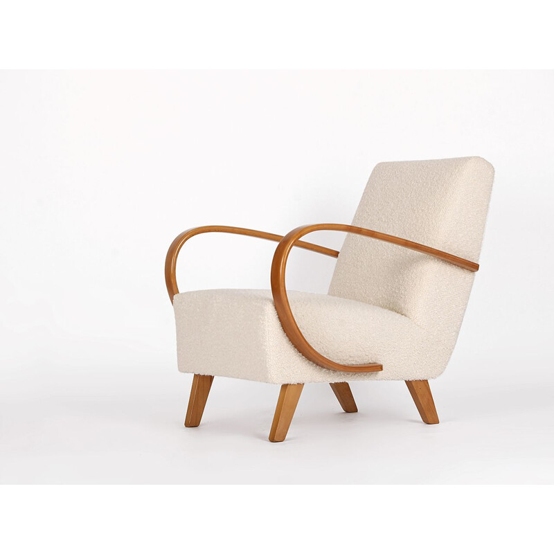 Boucle vintage armchair by Jindrich Halabala for Spojene Up Zavody, 1940s