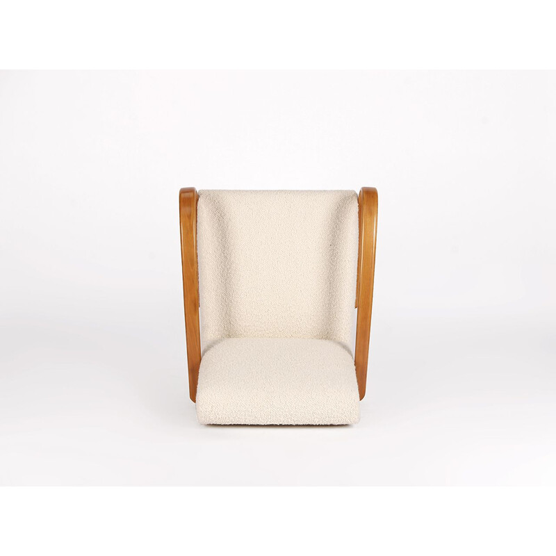 Vintage lusvormige fauteuil van Jindrich Halabala voor Spojene Up Zavody, 1940