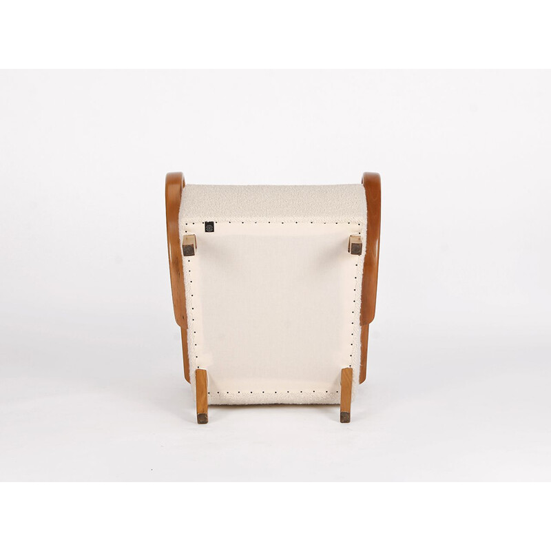 Vintage lusvormige fauteuil van Jindrich Halabala voor Spojene Up Zavody, 1940