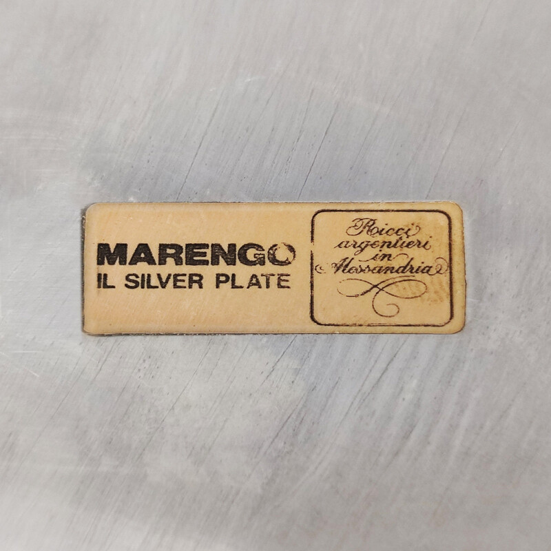 Balde de gelo vintage com placa de prata de Ricci para Marengo, Itália 1960