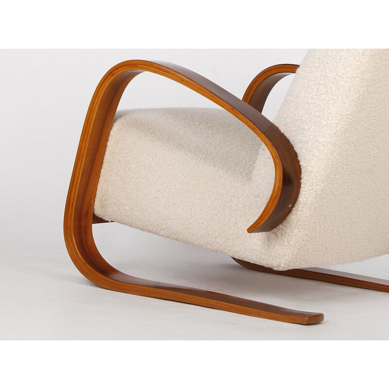 Vintage cantilever boucle armchair by Miroslav Navrátil for Up Závody, 1950s