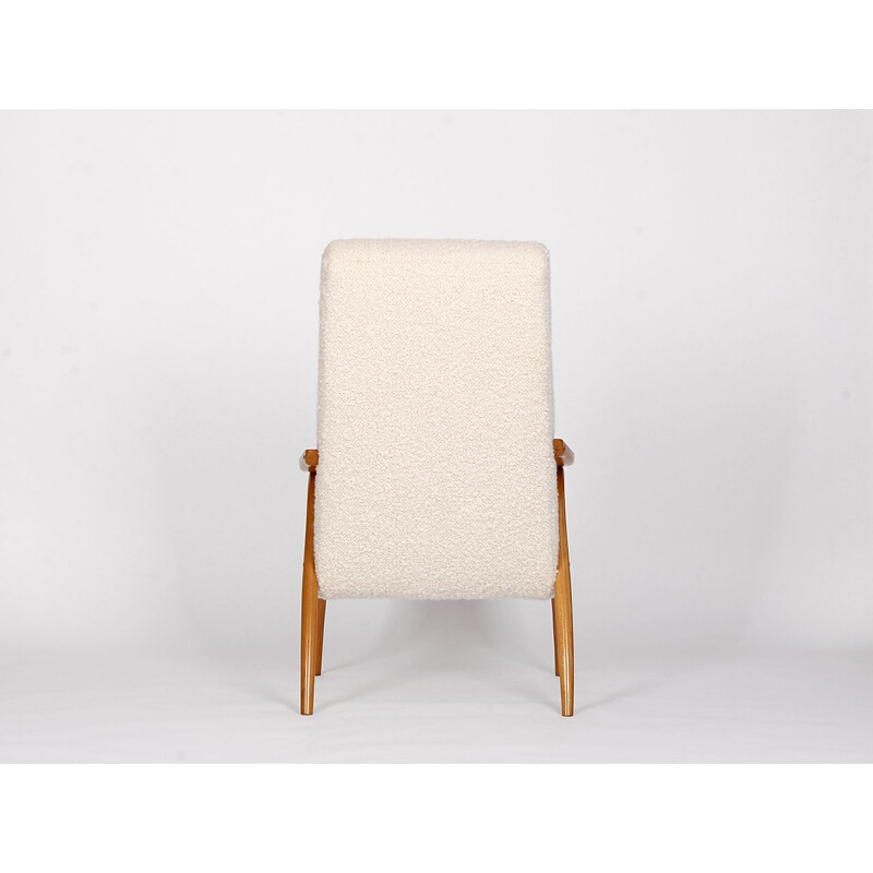 Mid century boucle armchair by Antonin Suman for Ton, Czechoslovakia 1950s