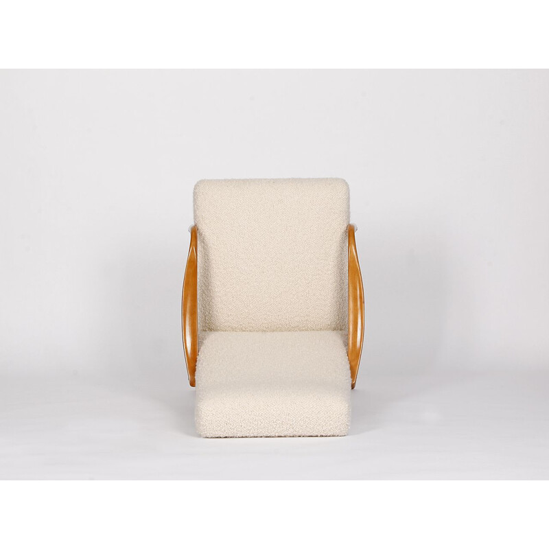 Mid century boucle armchair by Antonin Suman for Ton, Czechoslovakia 1950s