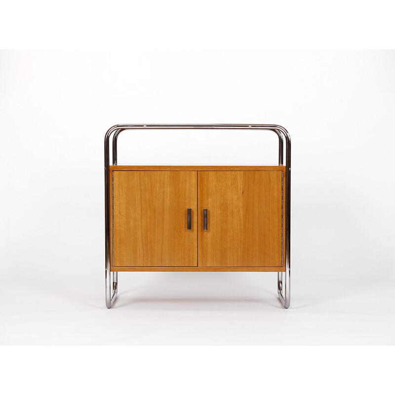 Vintage sideboard in tubular steel and oak wood for Tschechisches Wohndesign