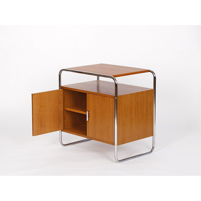 Vintage sideboard in tubular steel and oak wood for Tschechisches Wohndesign