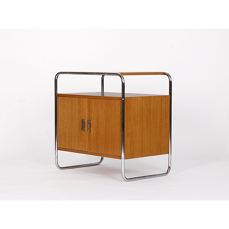 Vintage sideboard in tubular steel and oak wood for Tschechisches Wohndesign