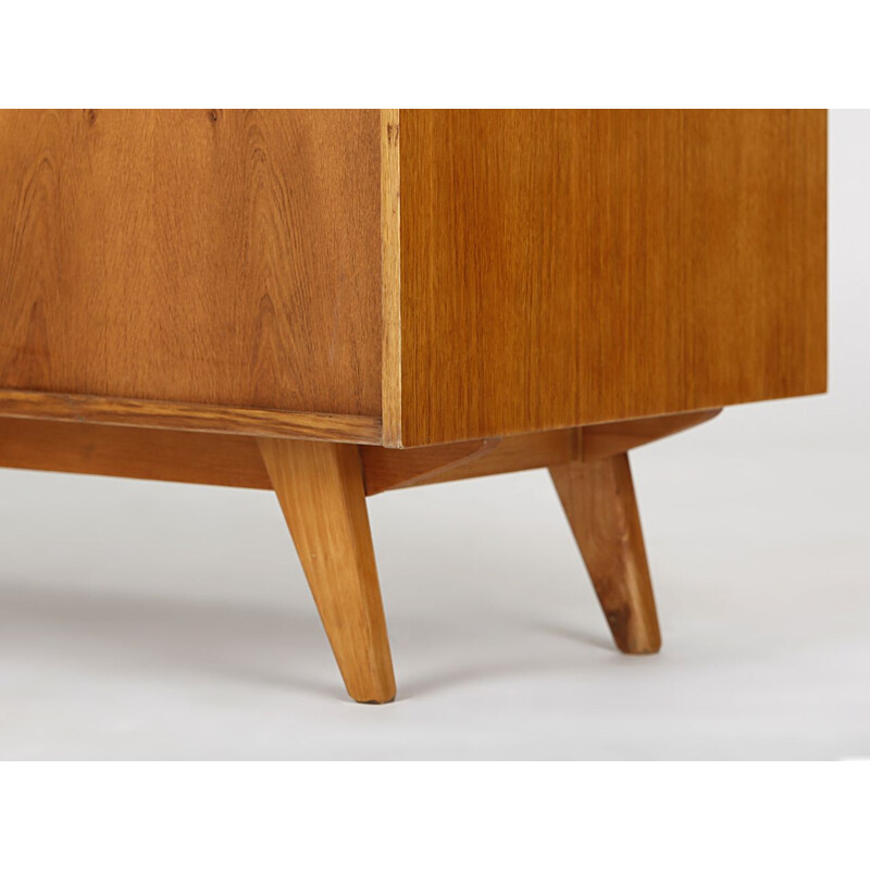 Vintage sideboard with 4 drawers and yellow doors "U 458" by Jiri Jiroutek for Interier Praha, Czech 1960