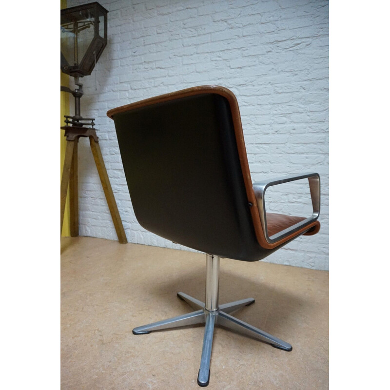 Leather vintage armchair by Delta for Wilkhahn, Germany 1960s