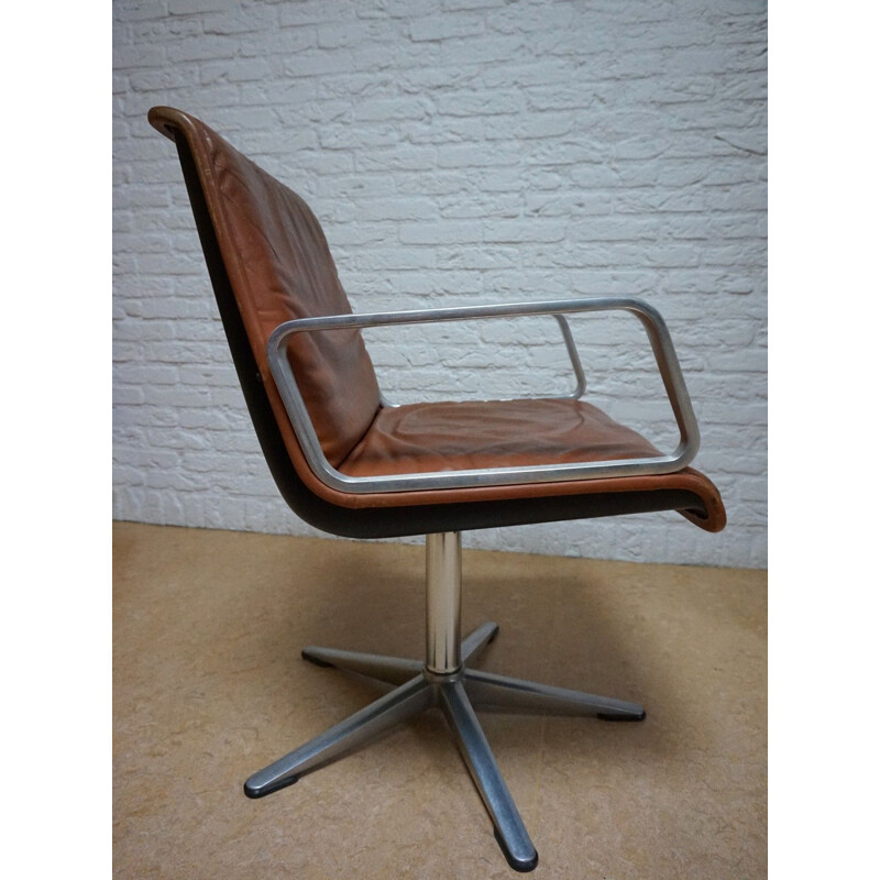 Leather vintage armchair by Delta for Wilkhahn, Germany 1960s