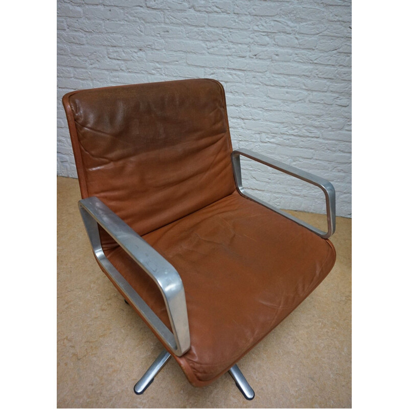 Leather vintage armchair by Delta for Wilkhahn, Germany 1960s