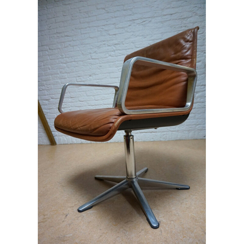 Fauteuil vintage en cuir de Delta pour Wilkhahn, Allemagne 1960