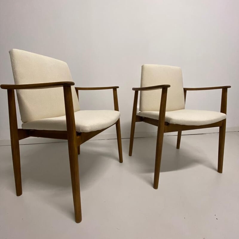 Pair of vintage oak armchairs by Børge Mogensen for Søborg møbelfabrik, Denmark 1960