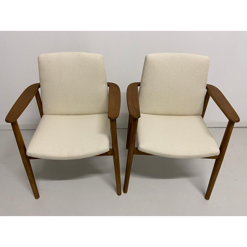 Pair of vintage oak armchairs by Børge Mogensen for Søborg møbelfabrik, Denmark 1960