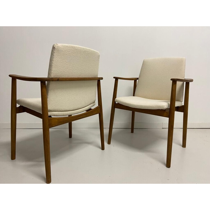 Paar vintage eiken fauteuils van Børge Mogensen voor Søborg møbelfabrik, Denemarken 1960