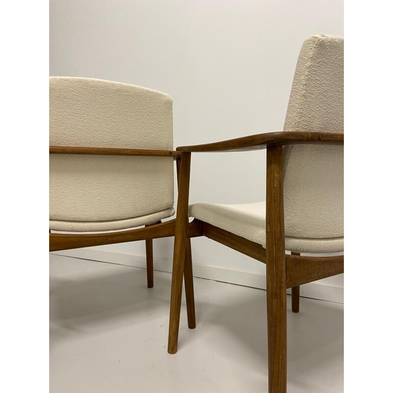 Pair of vintage oak armchairs by Børge Mogensen for Søborg møbelfabrik, Denmark 1960