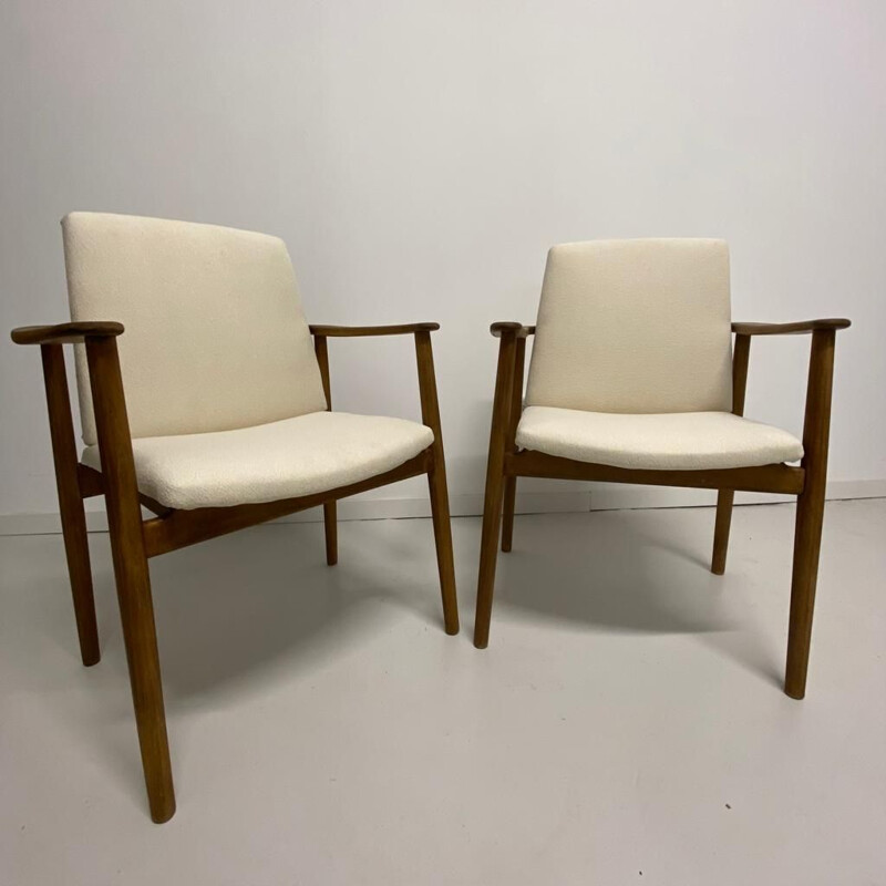 Paar vintage eiken fauteuils van Børge Mogensen voor Søborg møbelfabrik, Denemarken 1960