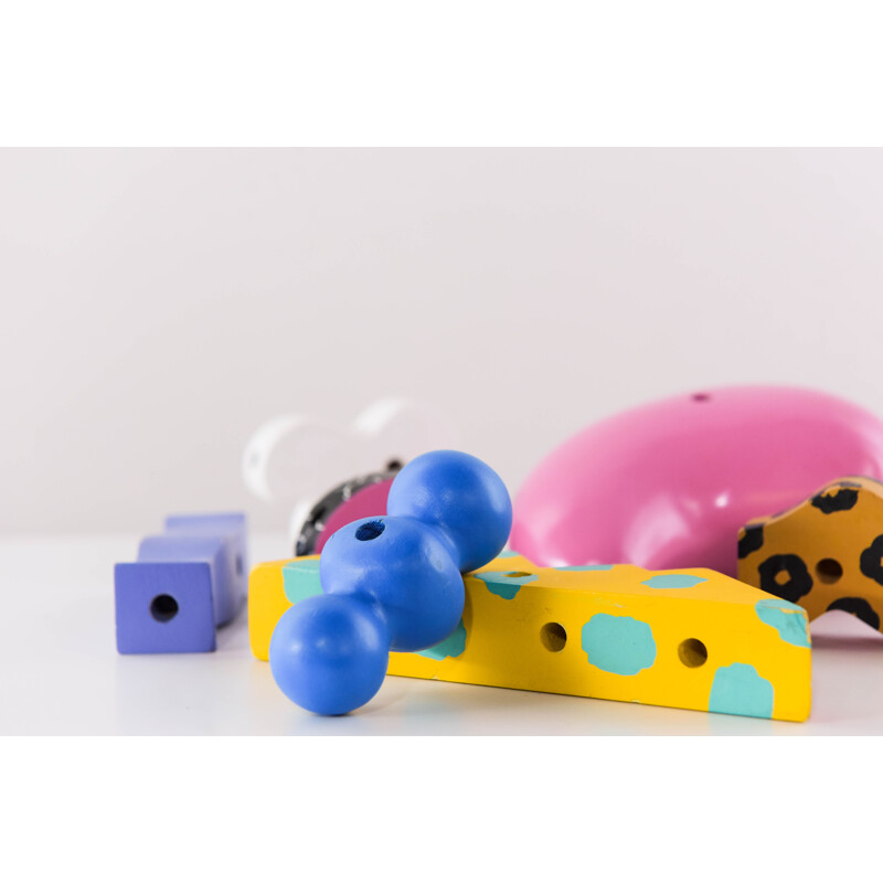 Vintage Memphis wooden toys by Byron Glaser & Sandra Higashi for the Moma, New York