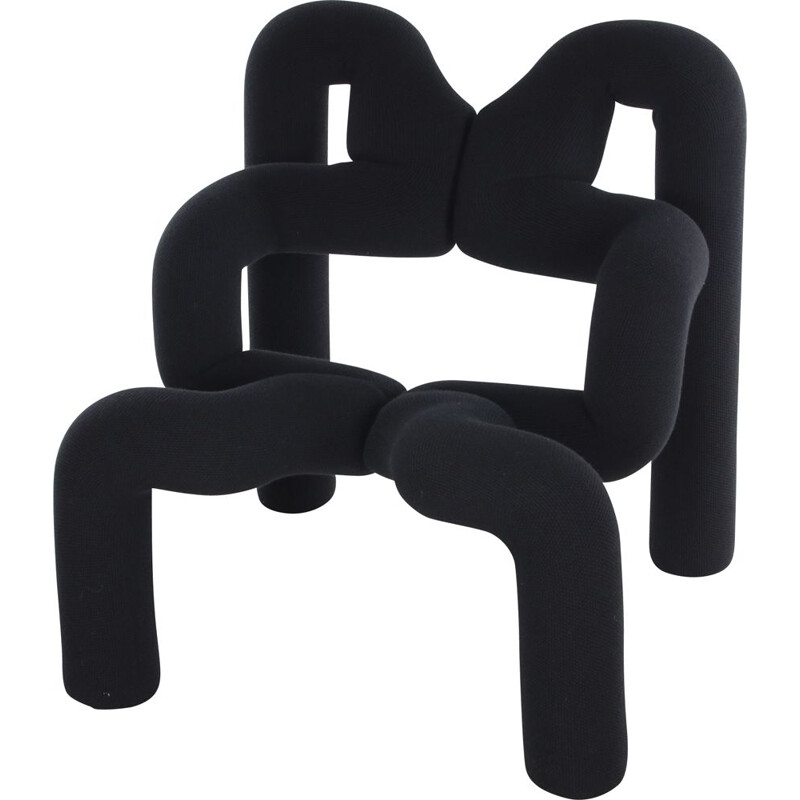 Vintage black armchair by Terje Ekstrøm Ekstrem for Stokke Varier, 1960s