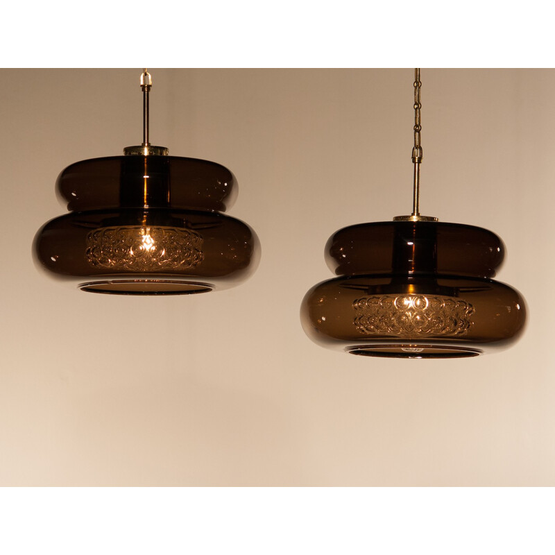 Pair of 2 pendant lamps, Carl FAGERLUND - 1970s