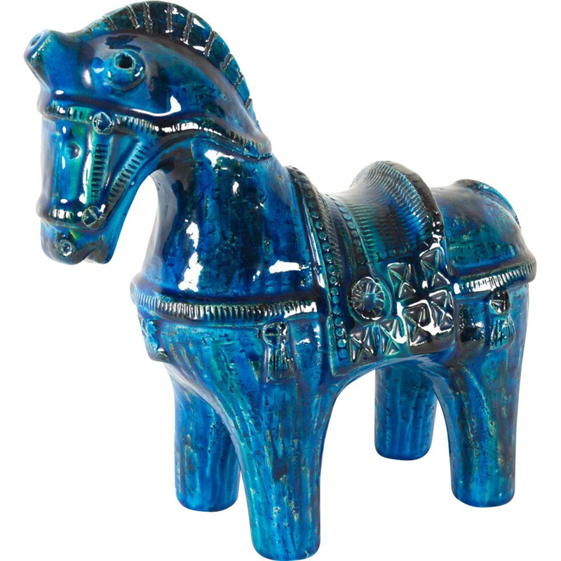 Italian vintage ceramic horse figurine by Aldo Londi for Bitossi, 1960s