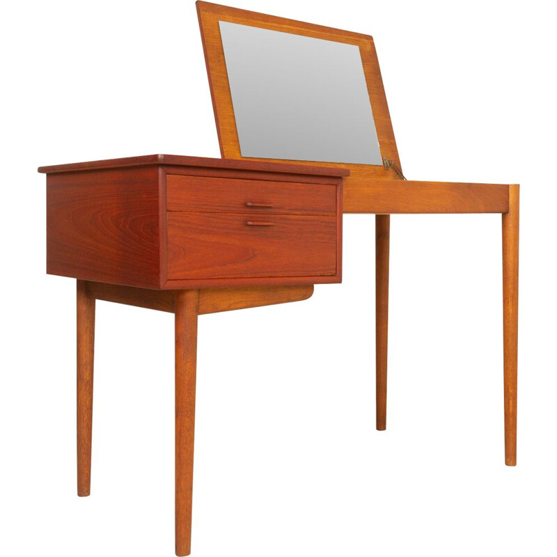 Vintage Danish teak and oakwood dressing table, 1960s