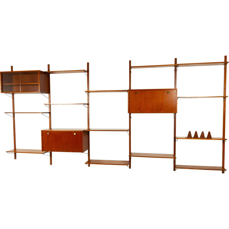 Vintage Danish modular teak wall unit by Kurt Østervig, Denmark 1960s