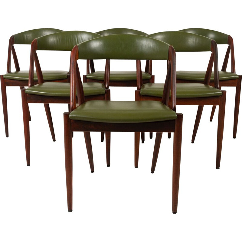 Set of 6 Danish vintage rosewood dining chairs by Kai Kristiansen, 1960s