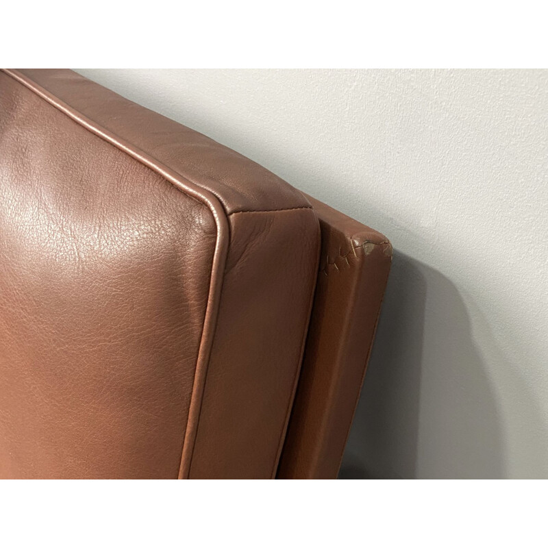 Vintage 2-seater sofa in brown leather by Preben Fabricius & Jørgen Kastholm for Kill International