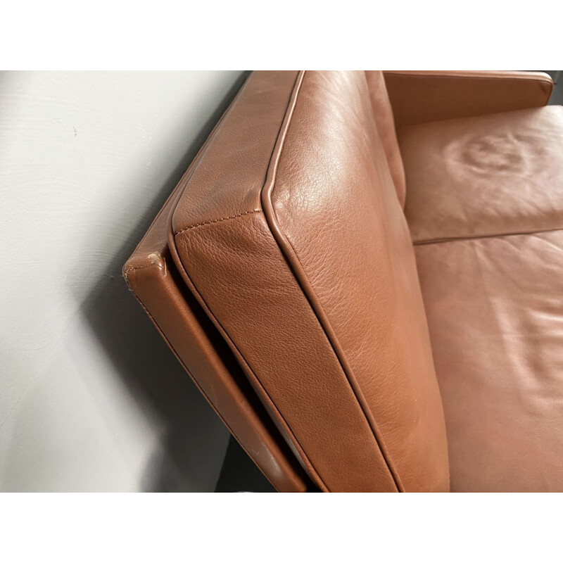 Vintage 2-seater sofa in brown leather by Preben Fabricius & Jørgen Kastholm for Kill International