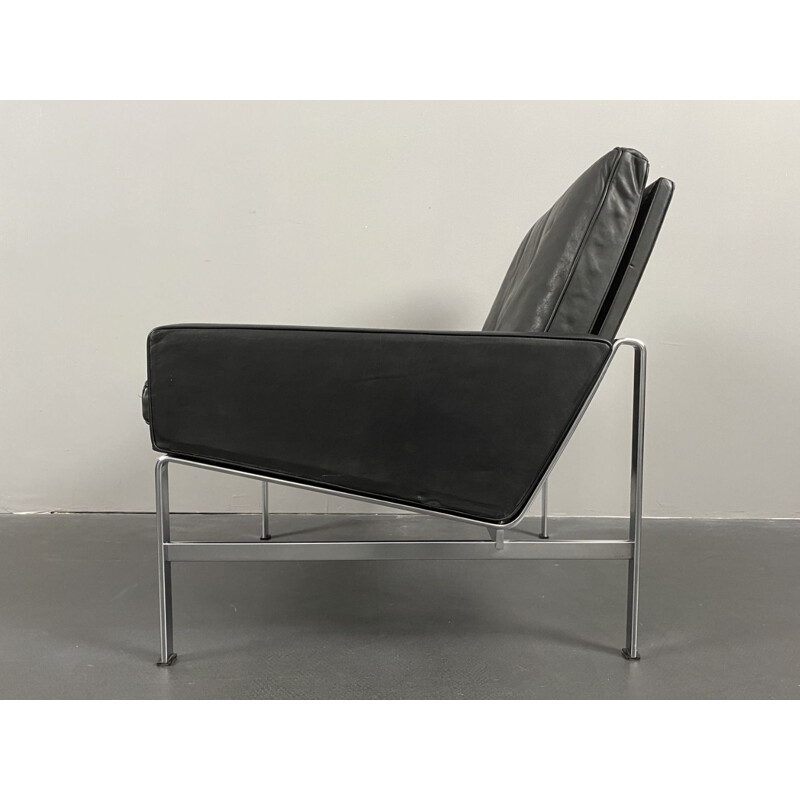 Vintage black leather armchair by Preben Fabricius & Jørgen Kastholm for Kill International