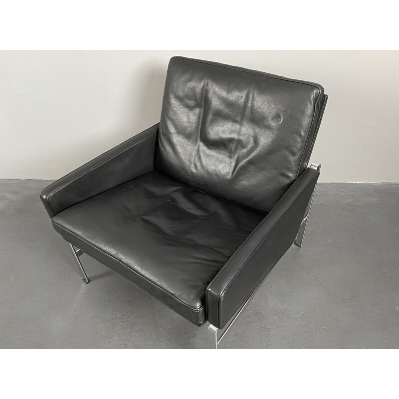 Vintage black leather armchair by Preben Fabricius & Jørgen Kastholm for Kill International