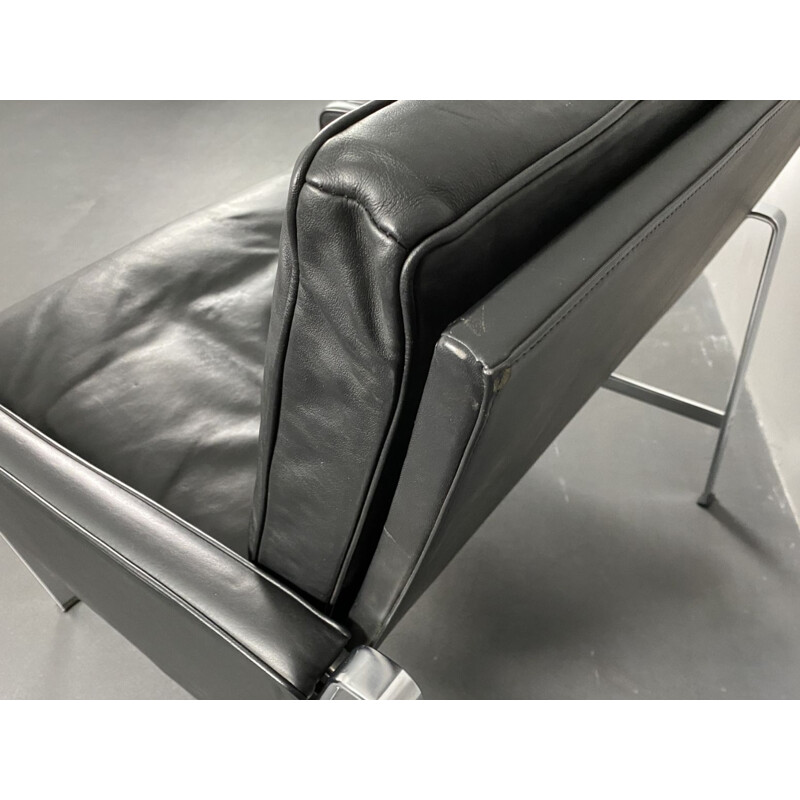 Vintage black leather armchair by Preben Fabricius & Jørgen Kastholm for Kill International