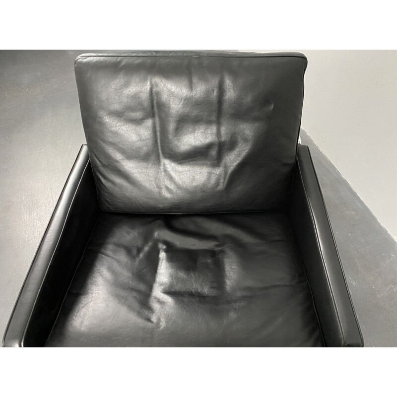 Vintage-Sessel aus schwarzem Leder von Preben Fabricius