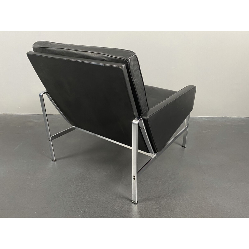 Vintage black leather armchair by Preben Fabricius & Jørgen Kastholm for Kill International