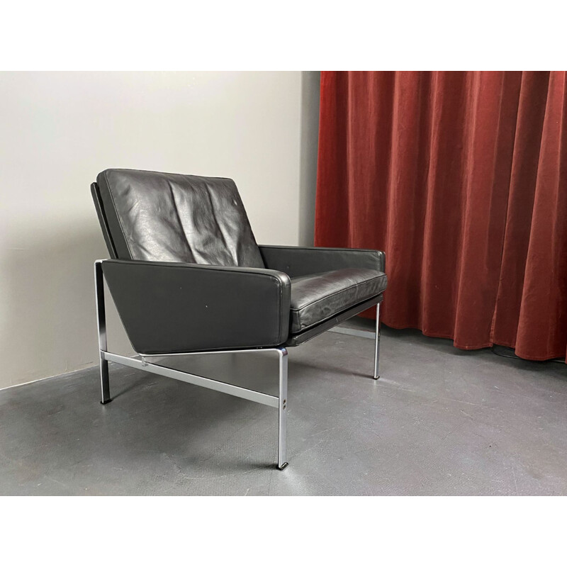 Vintage black leather armchair by Preben Fabricius & Jørgen Kastholm for Kill International