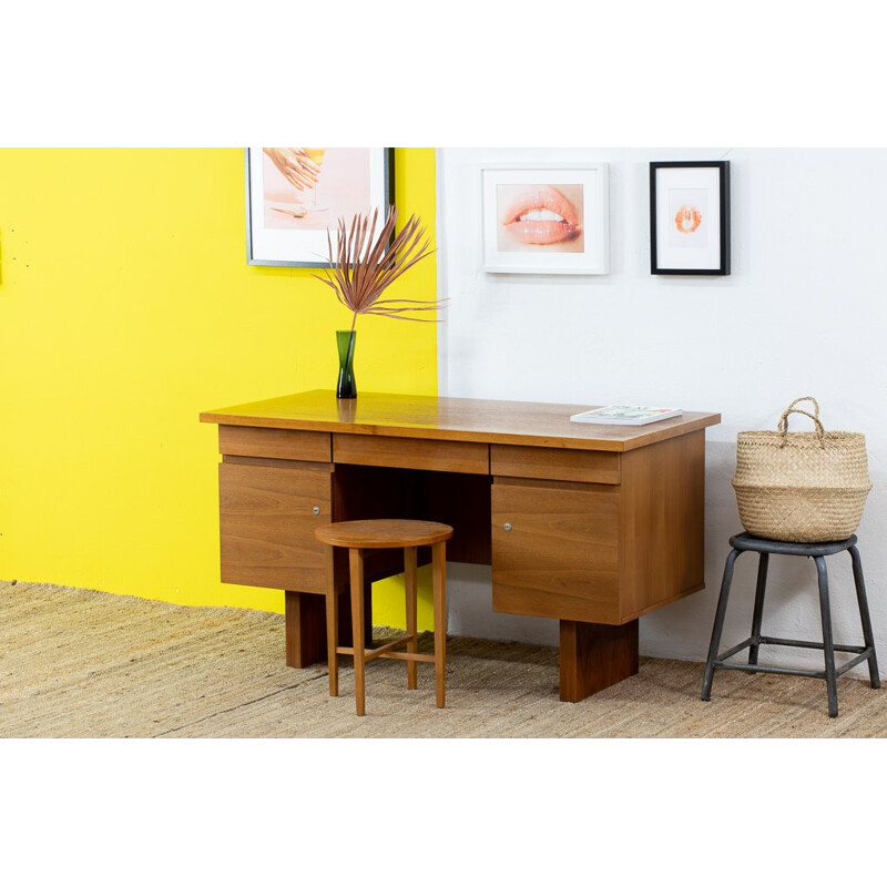 Scandinavian vintage desk in light wood, 1960