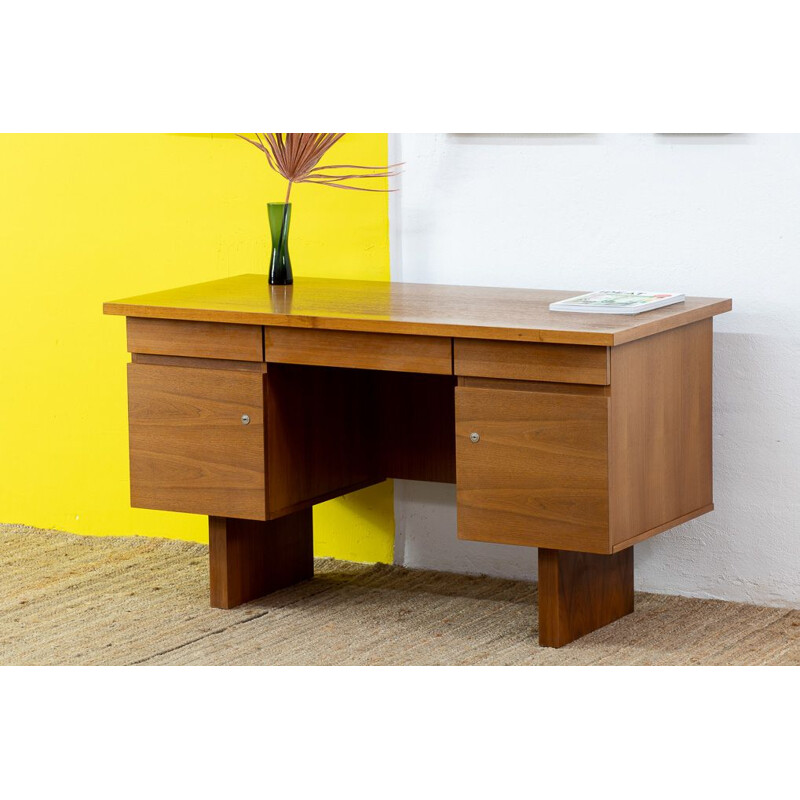 Scandinavian vintage desk in light wood, 1960