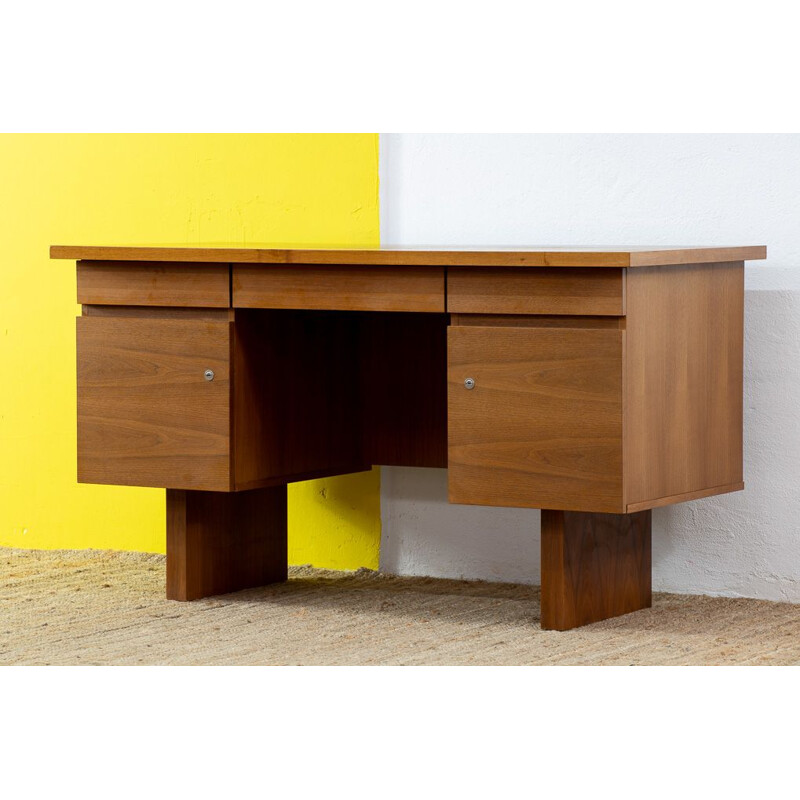 Scandinavian vintage desk in light wood, 1960