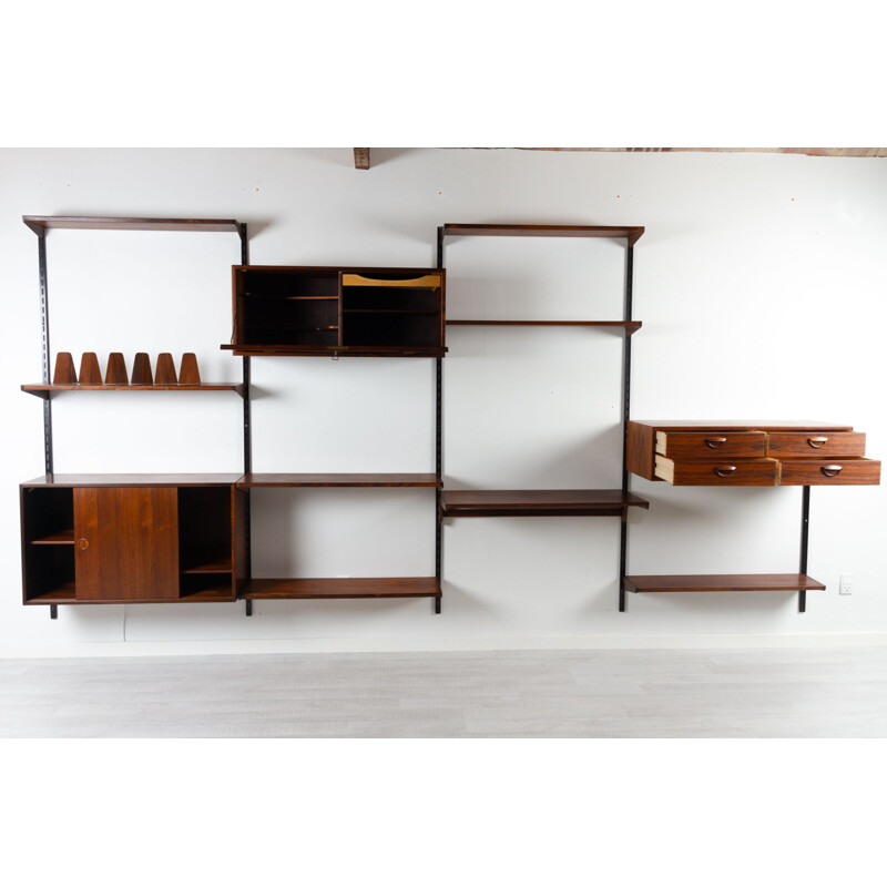 Vintage Danish rosewood wall unit by Kai Kristiansen for Feldballes Møbelfabrik, 1960s