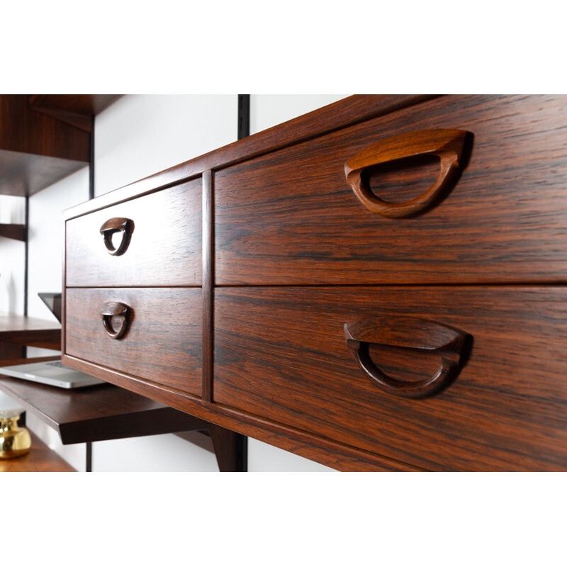 Vintage Danish rosewood wall unit by Kai Kristiansen for Feldballes Møbelfabrik, 1960s