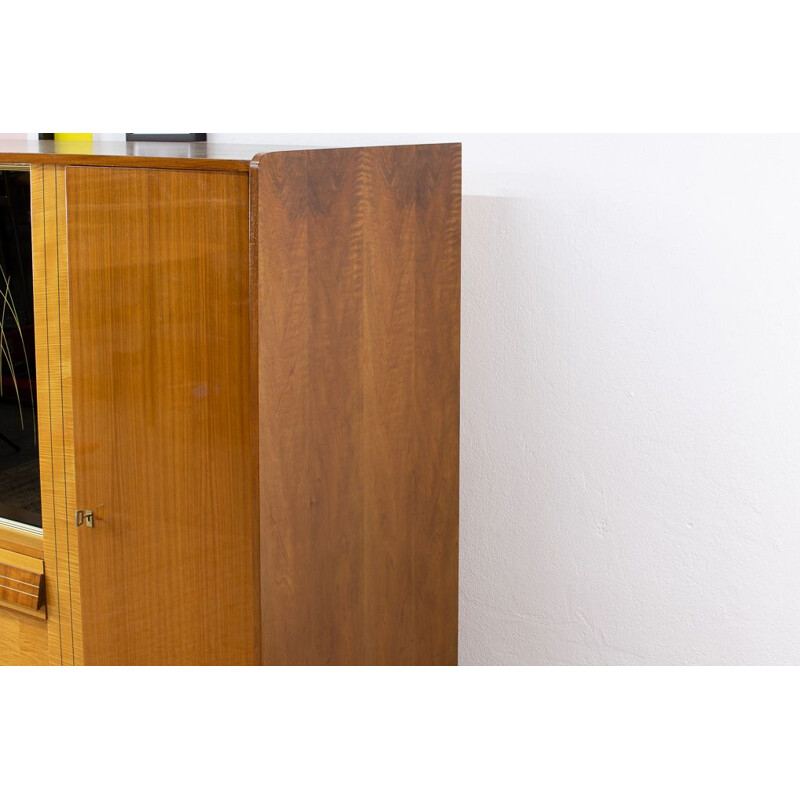 Scandinavian vintage light wood cabinet with two doors, 1960