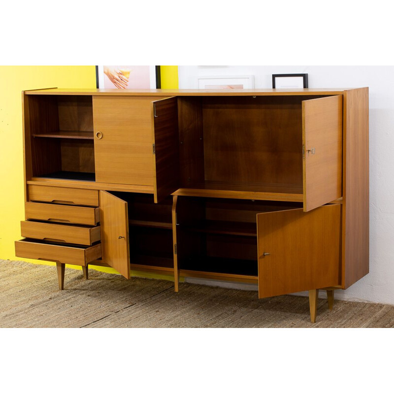 Enfilade scandinave vintage en bois clair, 1960